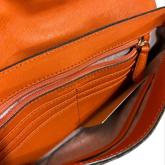 AUTHENTIC NWOT Michael Kors Monogram Brown & Orange Shoulder Bag - Picture 11 of 17